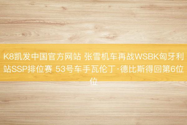 K8凯发中国官方网站 张雪机车再战WSBK匈牙利站SSP排位赛 53号车手瓦伦丁·德比斯得回第6位