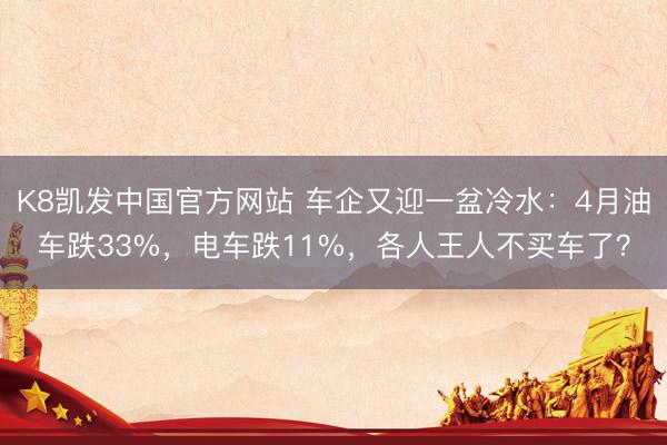 K8凯发中国官方网站 车企又迎一盆冷水：4月油车跌33%，电车跌11%，各人王人不买车了？