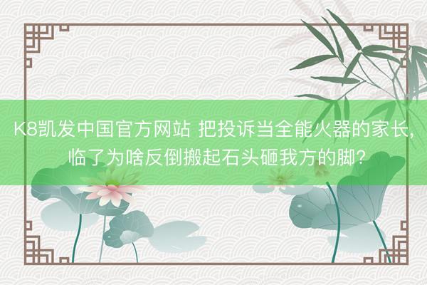 K8凯发中国官方网站 把投诉当全能火器的家长， 临了为啥反倒搬起石头砸我方的脚?