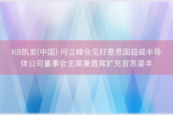 K8凯发(中国) 何立峰会见好意思国超威半导体公司董事会主席兼首席扩充官苏姿丰