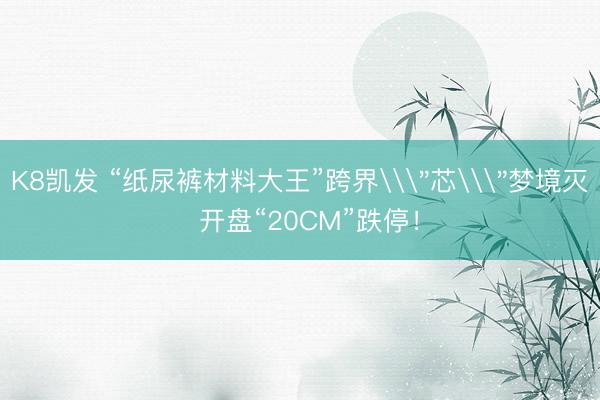 K8凯发 “纸尿裤材料大王”跨界\