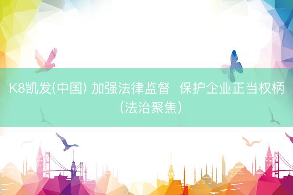 K8凯发(中国) 加强法律监督  保护企业正当权柄（法治聚焦）