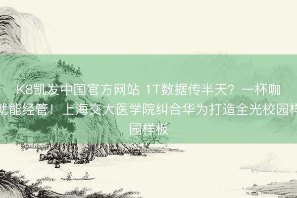 K8凯发中国官方网站 1T数据传半天？一杯咖啡就能经管！上海交大医学院纠合华为打造全光校园样板