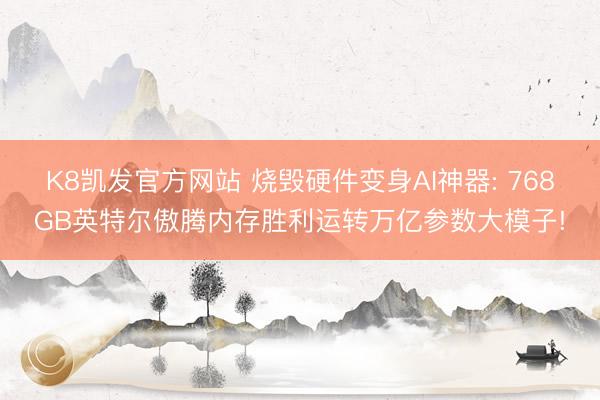 K8凯发官方网站 烧毁硬件变身AI神器: 768GB英特尔傲腾内存胜利运转万亿参数大模子!