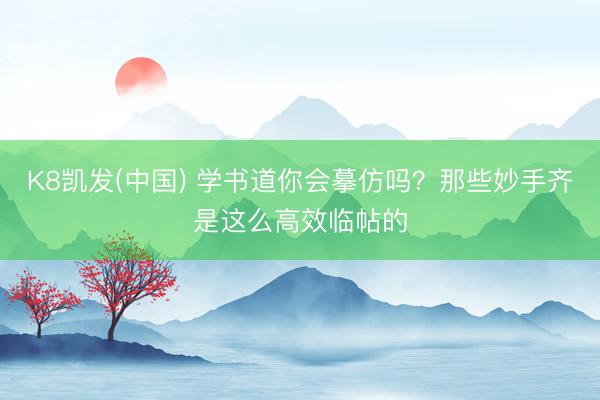 K8凯发(中国) 学书道你会摹仿吗？那些妙手齐是这么高效临帖的