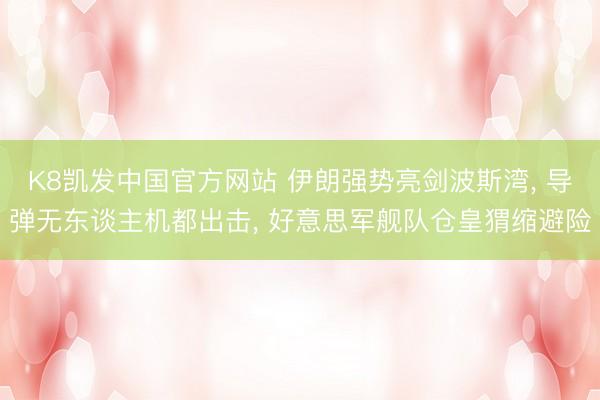 K8凯发中国官方网站 伊朗强势亮剑波斯湾, 导弹无东谈主机都出击, 好意思军舰队仓皇