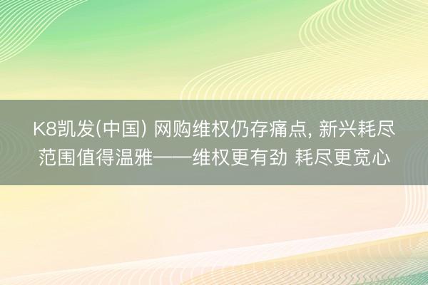 K8凯发(中国) 网购维权仍存痛点， 新兴耗尽范围值得温雅——维权更有劲 耗尽更宽心