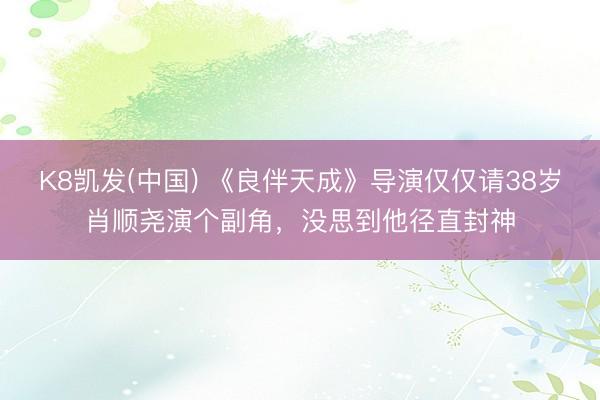 K8凯发(中国) 《良伴天成》导演仅仅请38岁肖顺尧演个副角，没思到他径直封神