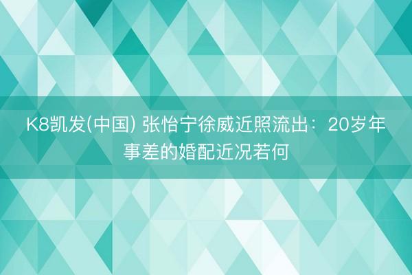K8凯发(中国) 张怡宁徐威近照流出：20岁年事差的婚配近况若何