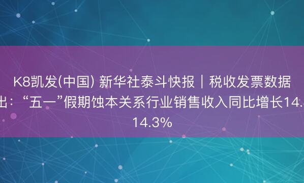 K8凯发(中国) 新华社泰斗快报｜税收发票数据露出：“五一”假期蚀本关系行业销售收入同比增长14.3%