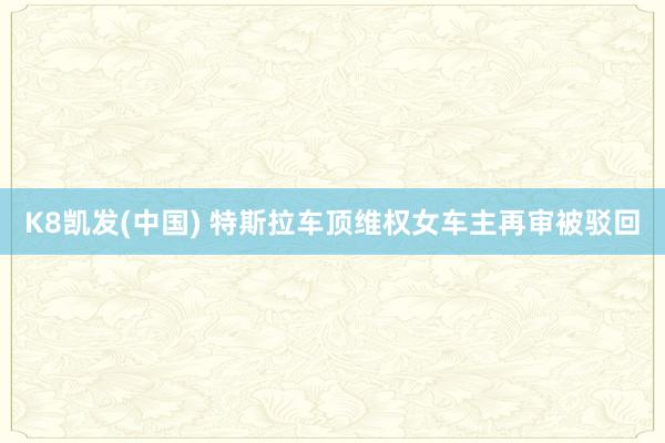 K8凯发(中国) 特斯拉车顶维权女车主再审被驳回