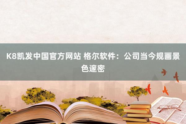 K8凯发中国官方网站 格尔软件：公司当今规画景色邃密
